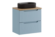 Set mobili bagno 60 cm con piano e lavabo da appoggio Beyond Nova Denim 60 cm