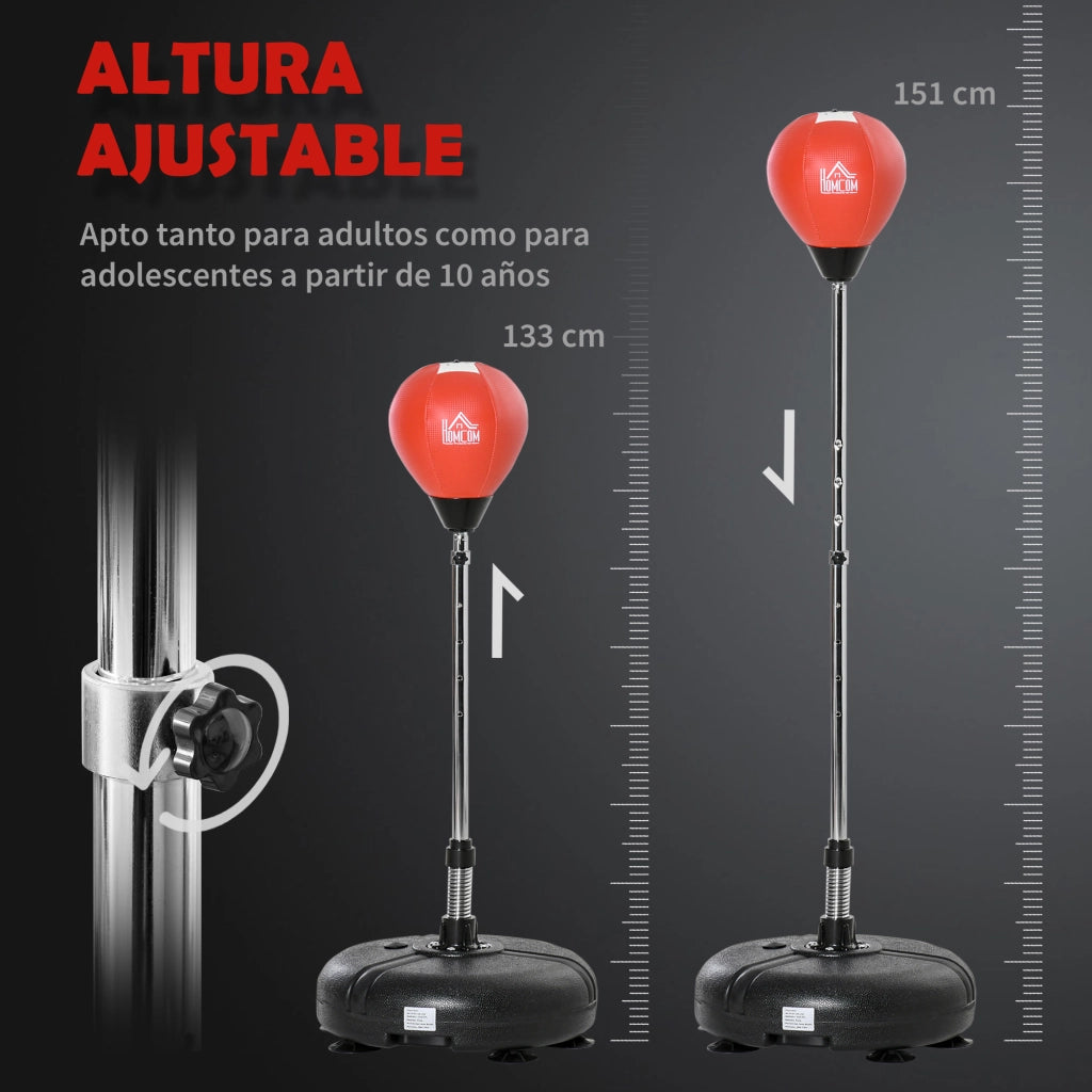 Sacco da Boxe Gonfiabile con Base ¨C Xylo ¨C Altezza Regolabile 133-151 cm con Guanti e Pompa