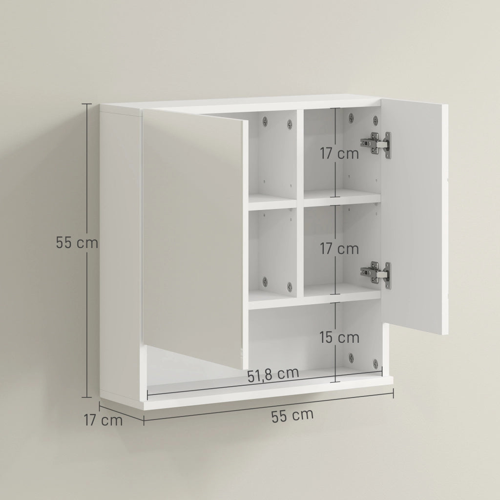 Armadio da bagno con specchio ¨C Minimal ¨C bianco 55x17x55 cm