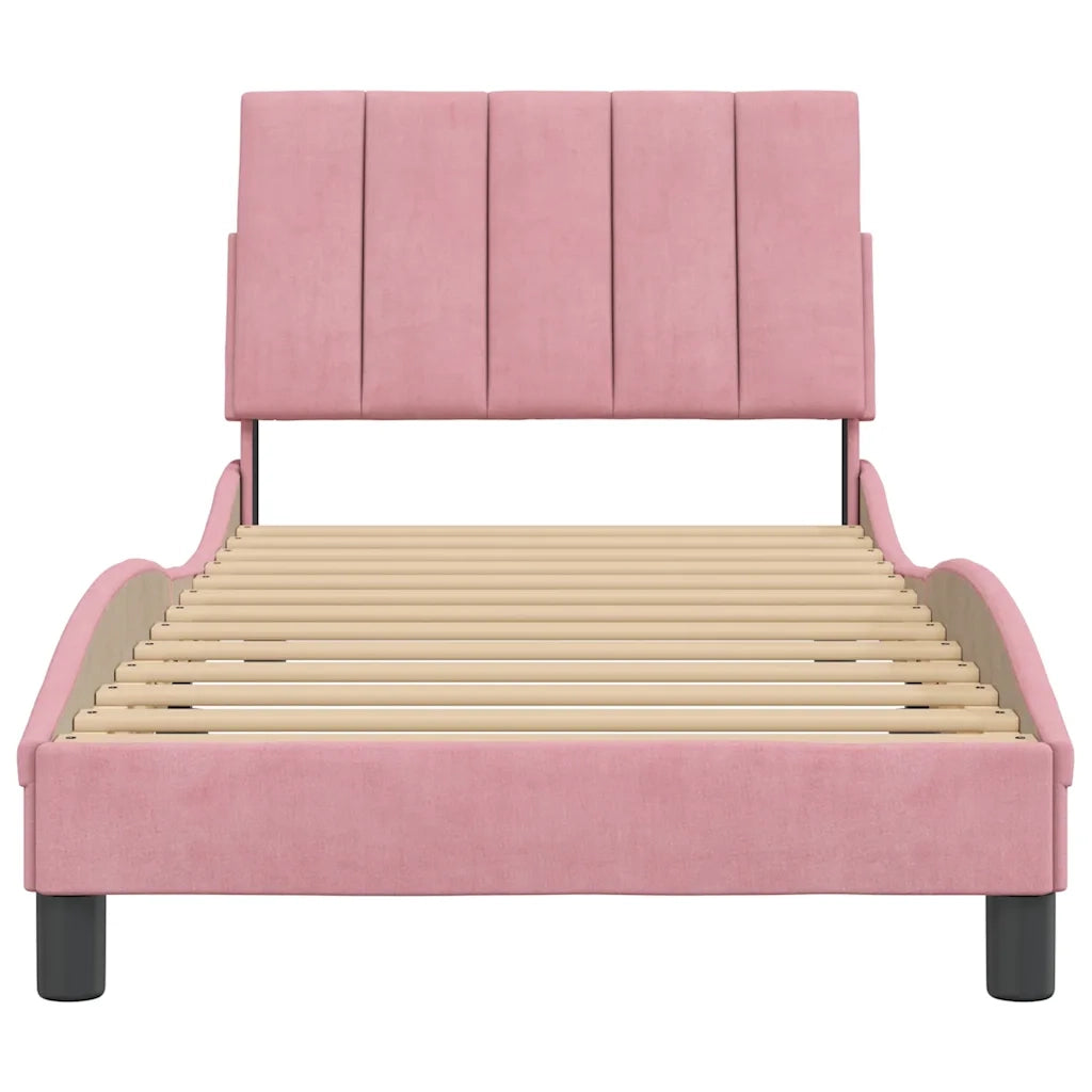 Giroletto senza Materasso Hanko Rosa 90x190 cm in Velluto