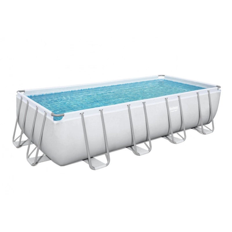 Piscina fuori terra rettangolare Bestway Power Steel 56465 549x274x122 cm con filtro, scaletta e copertura