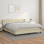 Giroletto a Molle con Materasso Crema 180x200 cm in Similpelle 3130795