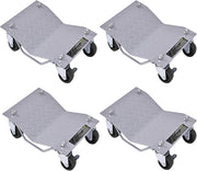Carrelli di movimentazione auto 4 pezzi, capacità 680 KG/PCS, piattaforma 40,5 X30 CM, con ruote universali e comoda maniglia, aiuto per la manovra automobilistica per garage, casa