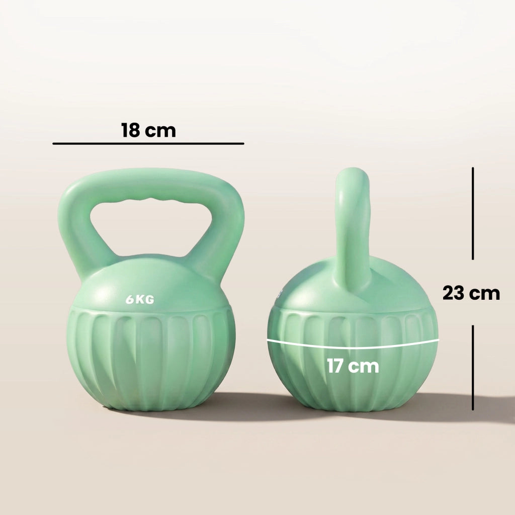 Kettlebell 6 kg ¨C Xylo ¨C Sabbia Verde 17x17x23 cm