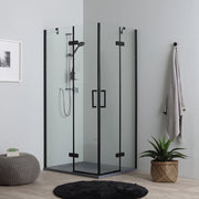 Box doccia 120x80 nero doppia porta battente