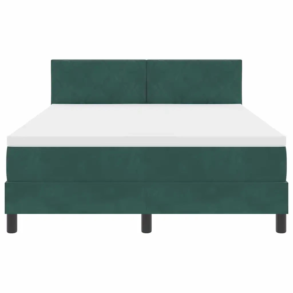 Letto a molle con testiera Verde Scuro 140 x 200 cm Velluto 3339245