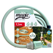 Idroeasy, Tubo Estensibile da Giardino 7,5 Metri con Doccetta 6 Funzioni e Raccordi, Tubo Giardino 1/2” Antitorsione e Antinodo,Estensibile Fino a 3 Volte la Sua Lunghezza Iniziale, Made In Italy