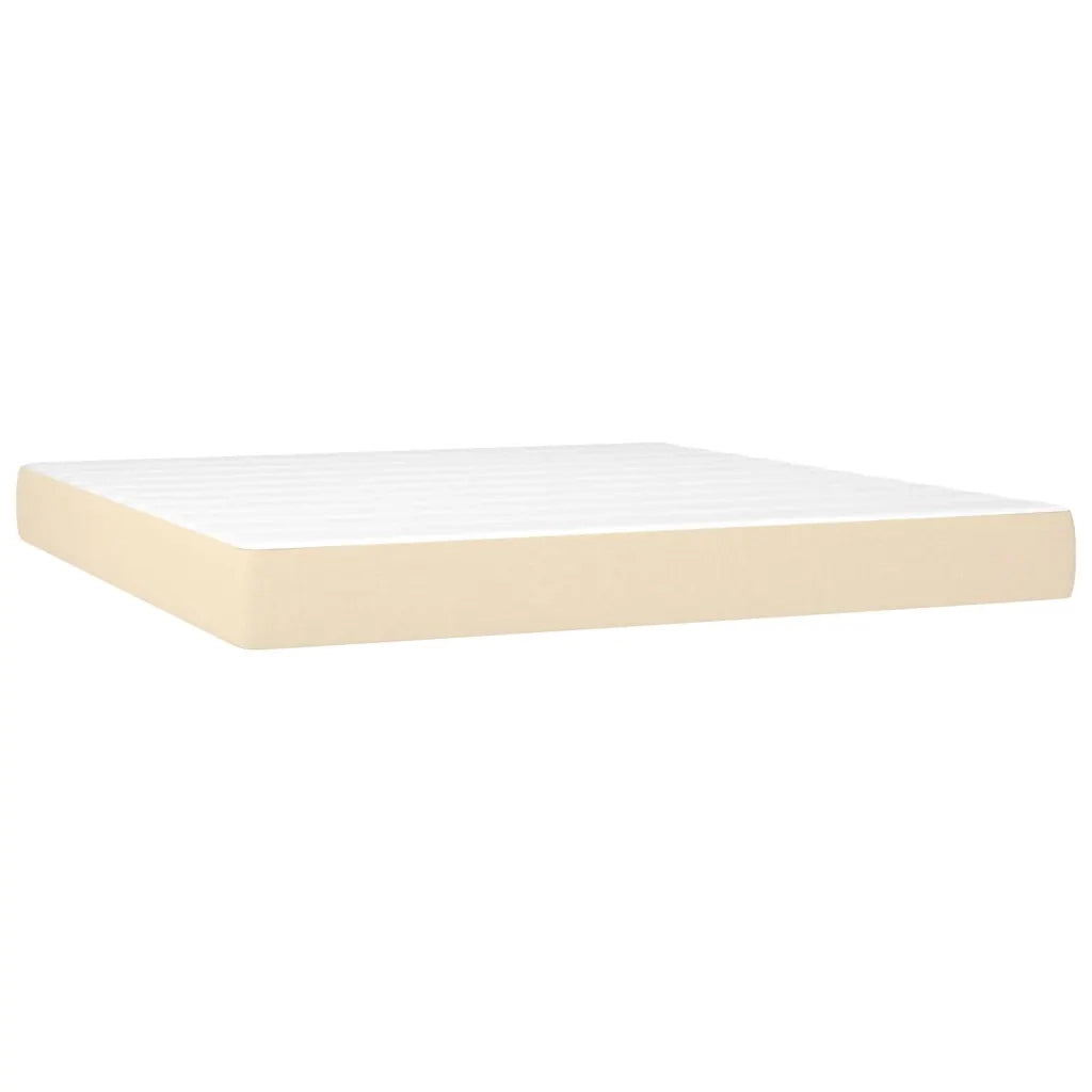 Letto a Molle con Materasso e LED Crema 180x200 cm in Tessuto 3135538