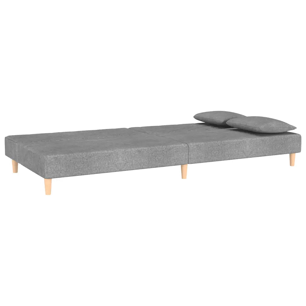 Divano letto | Sof¨¤ letto | Letto singolo a 2 Posti con 2 Cuscini Grigio Chiaro in Tessuto