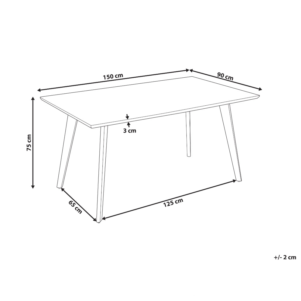 Tavolo da pranzo nero Piano d'appoggio 150 x 90 cm Gambe in metallo Tavolo da cucina tradizionale