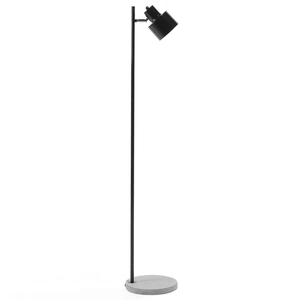 Lampada da terra in metallo Nero 149 cm con paralume regolabile con base in cemento