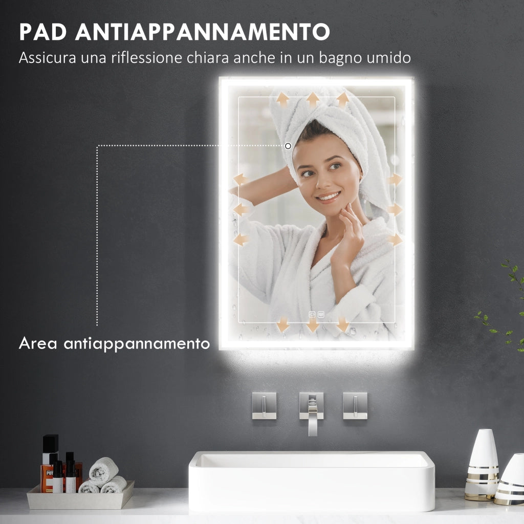 Armadietto Bagno con Specchio e Luci LED ¨C Minimal ¨C Nero