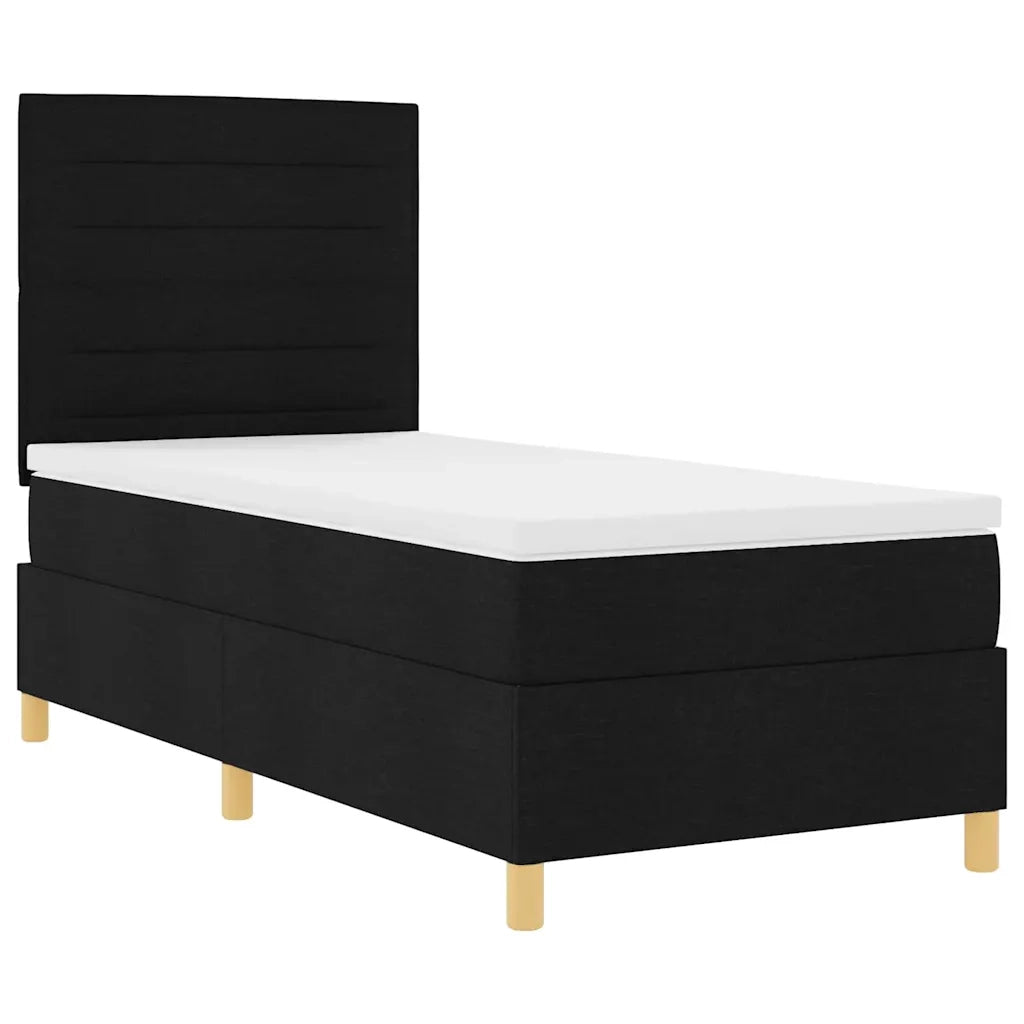 Letto a Sorgente LED con materasso Nero 80 x 200 cm Tessuto 3342979