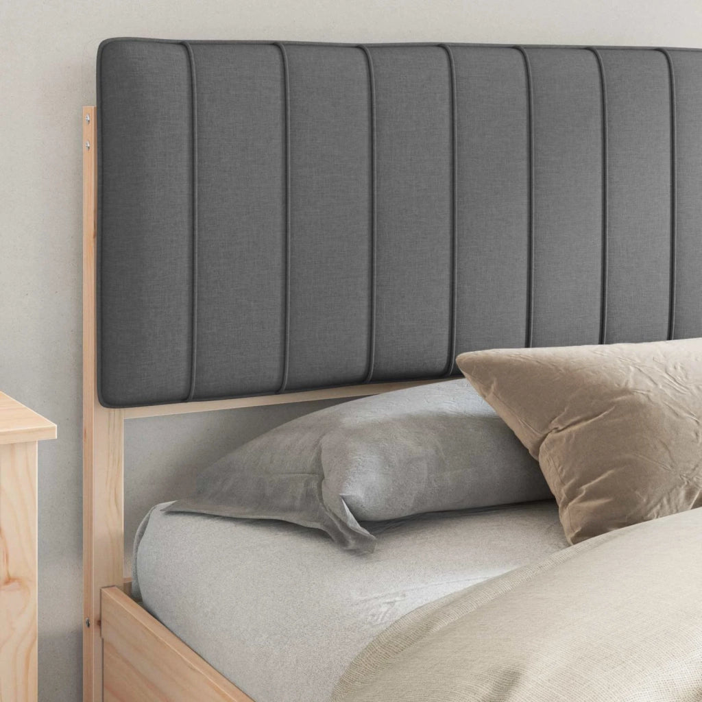 Letto con Testiera Rivestita-Struttura Letto con Testiera Grigio scuro 180 x 200 cm 822184