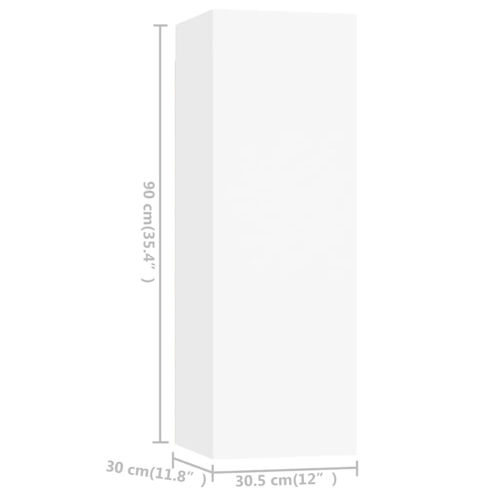Set Mobili Porta TV 4 pz Bianco in Legno Multistrato 3078678