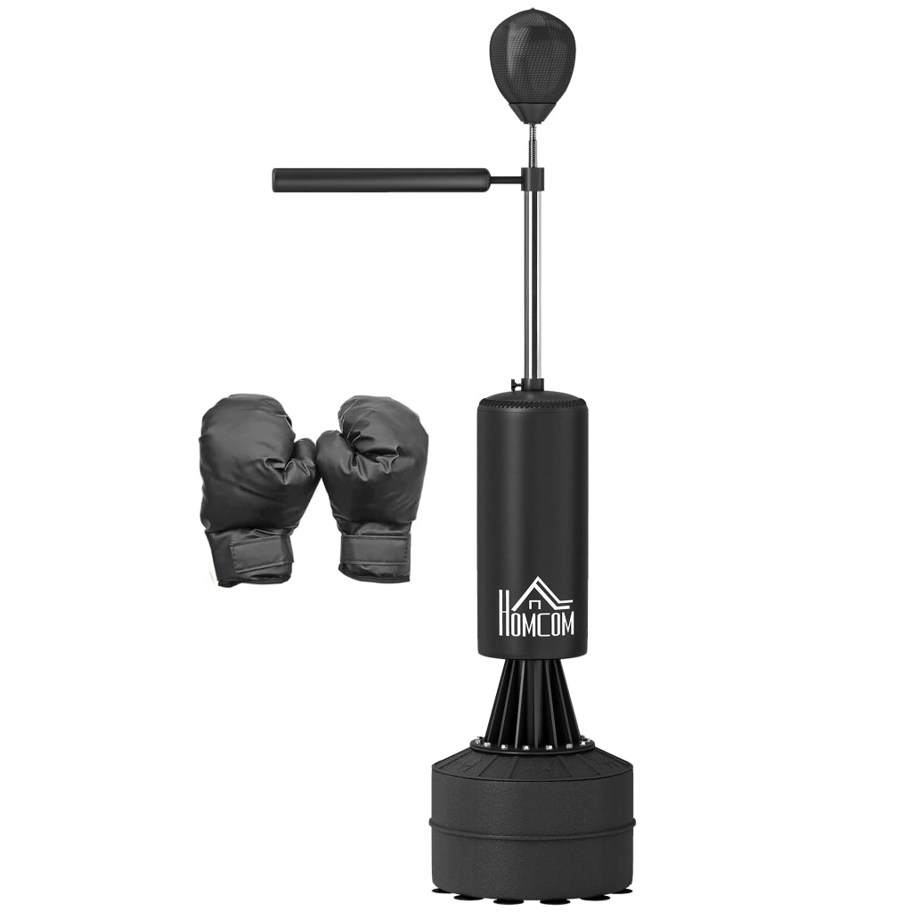 Sacco Boxer Pieno con Speedball e Reflexstange ¨C Minimal ¨C Nero, 155-205cm