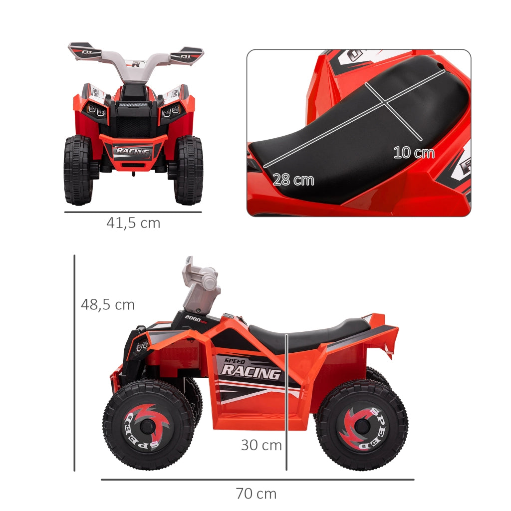 Quad elettrico per bambini ¨C zephmum ¨C 70x41.5x48.5 cm Rosso