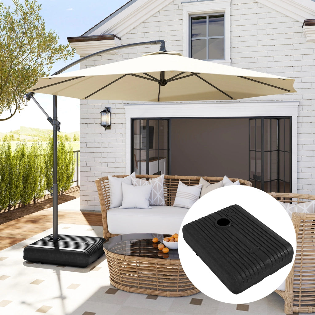 Base per Ombrellone Giardino ¨C zephmum ¨C Nero, HDPE, 80x60 cm