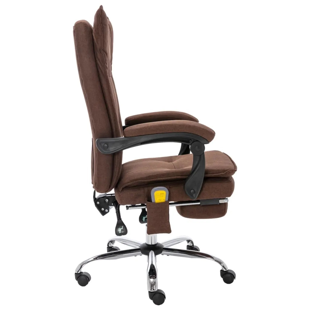 Sedia Massaggiante da Ufficio Marrone in Tessuto 20374