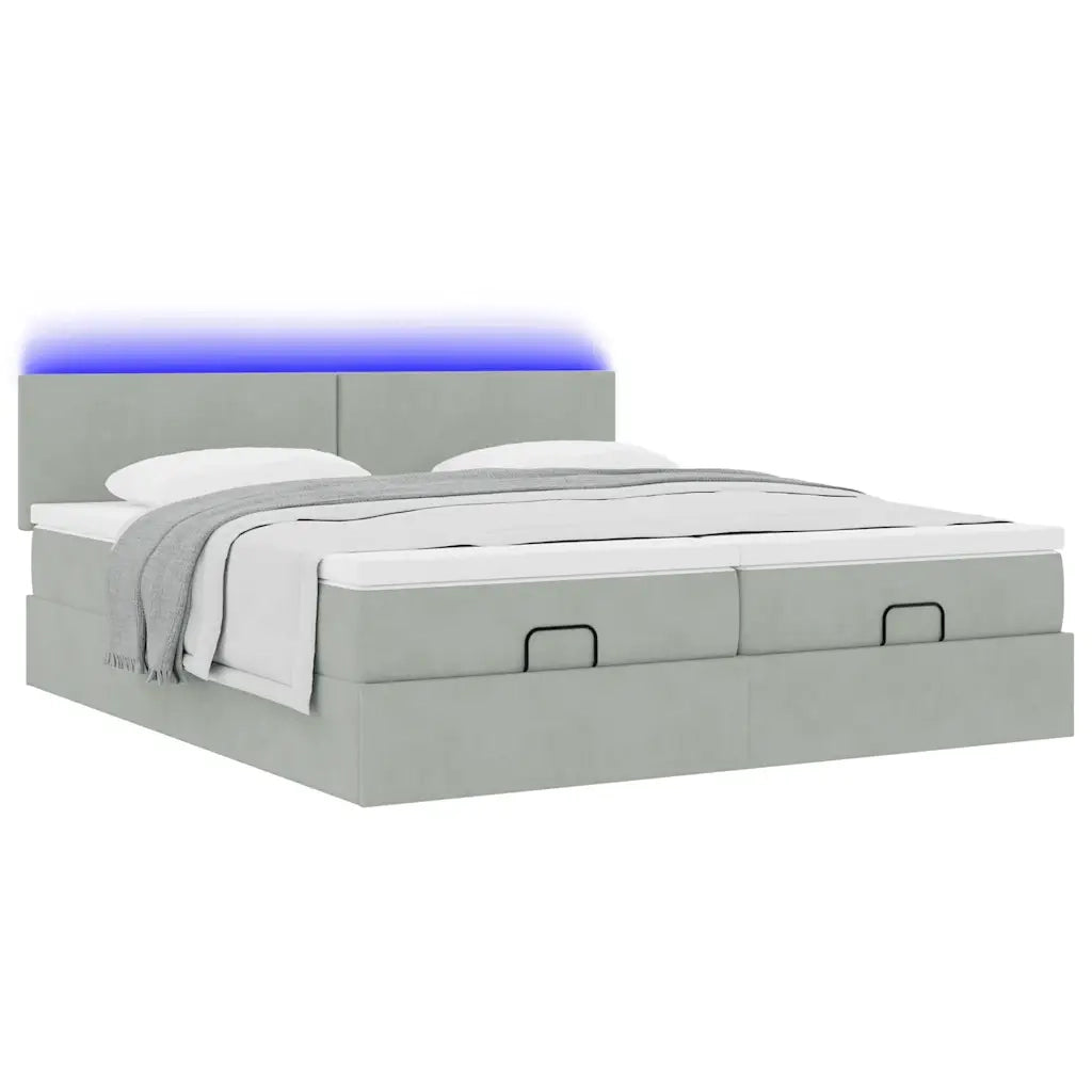 Struttura Letto Pouf con Materassi 200x200 cm Velluto