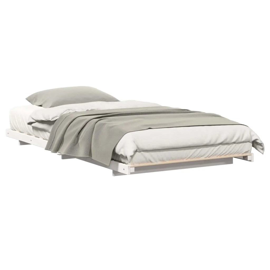 Struttura del letto Bianco 75 x 190 cm Pino massello 873098
