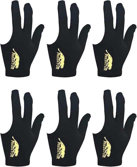Manopole per biliardo - 6 pezzi - Antiscivolo e traspirante - Nero - Adatte per donne e uomini
