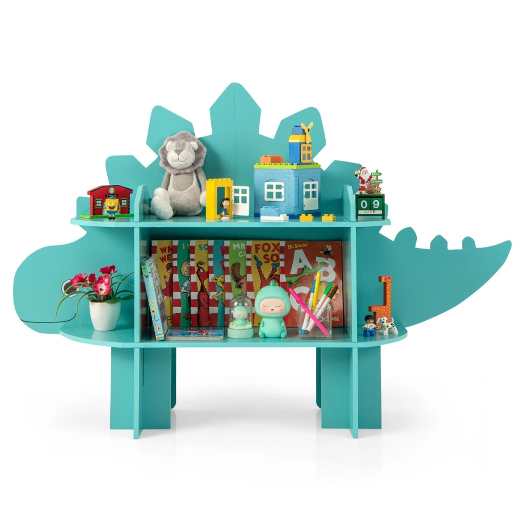Libreria in legno per stanza dei bambini, Organizzatore di archiviazione giocattoli adorabile per sala giochi Verde