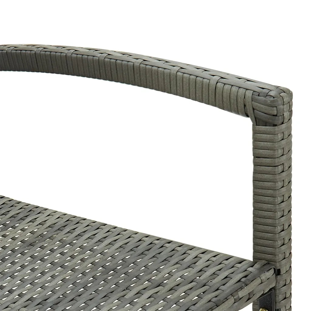 Sgabelli da Bar 2 pz in Polyrattan Grigio 362582