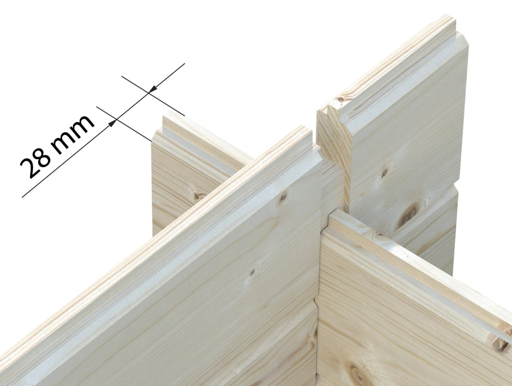 Casetta in legno non trattato Nora A 322x292 cm