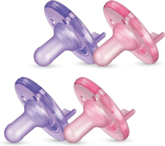 Fopspeen per Bambini - Rosso - Blu - 0-3 Mesi - 4 Unità