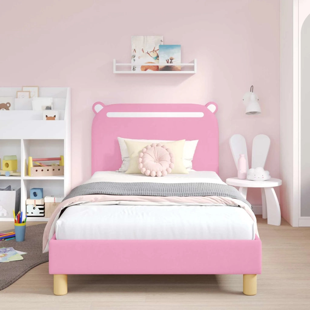 Struttura letto bambini con testata-Giroletto per bambini Rosa 80 x 200 cm Tessuto 366900
