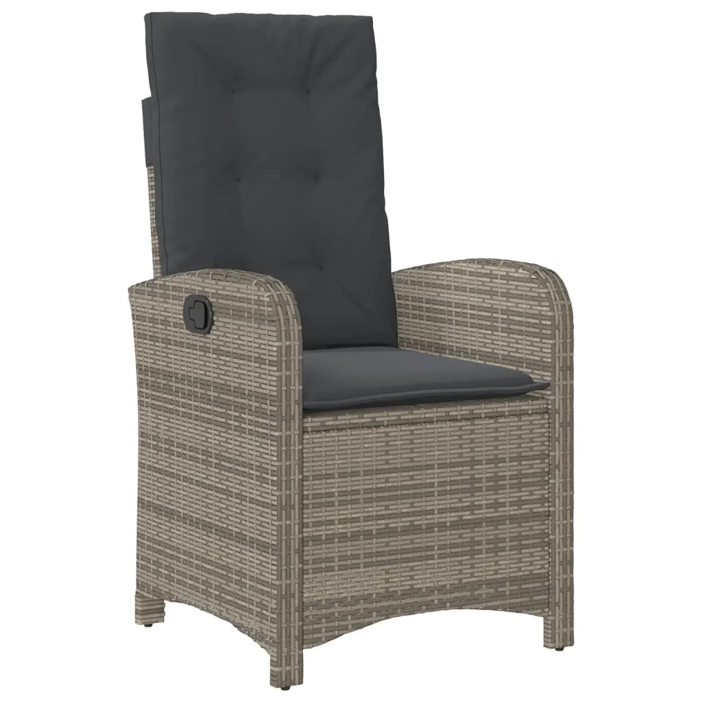 Set da Pranzo da Giardino 5 pz con Cuscini in Polyrattan Grigio 3212240