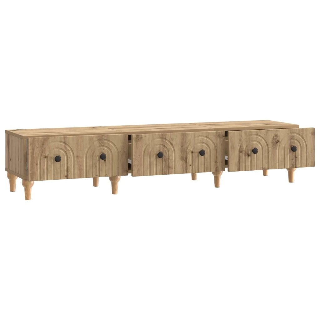 Mobile TV con cassetto-Credenza per TV Rovere Artigianale 147 x 34,5 x 30 cm 859955