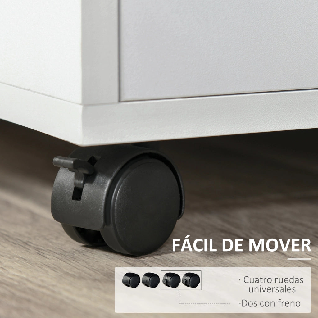 Mobile con ruote da ufficio ¨C Xylo ¨C Bianco 60x50x65,5 cm