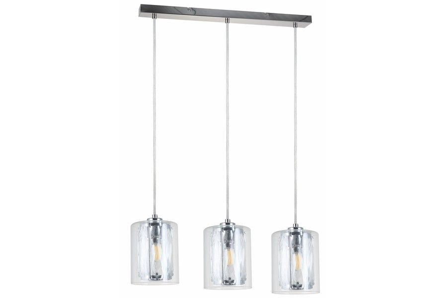 Lampada sospensione Reality Tesh cromata 3xE14 regolabile