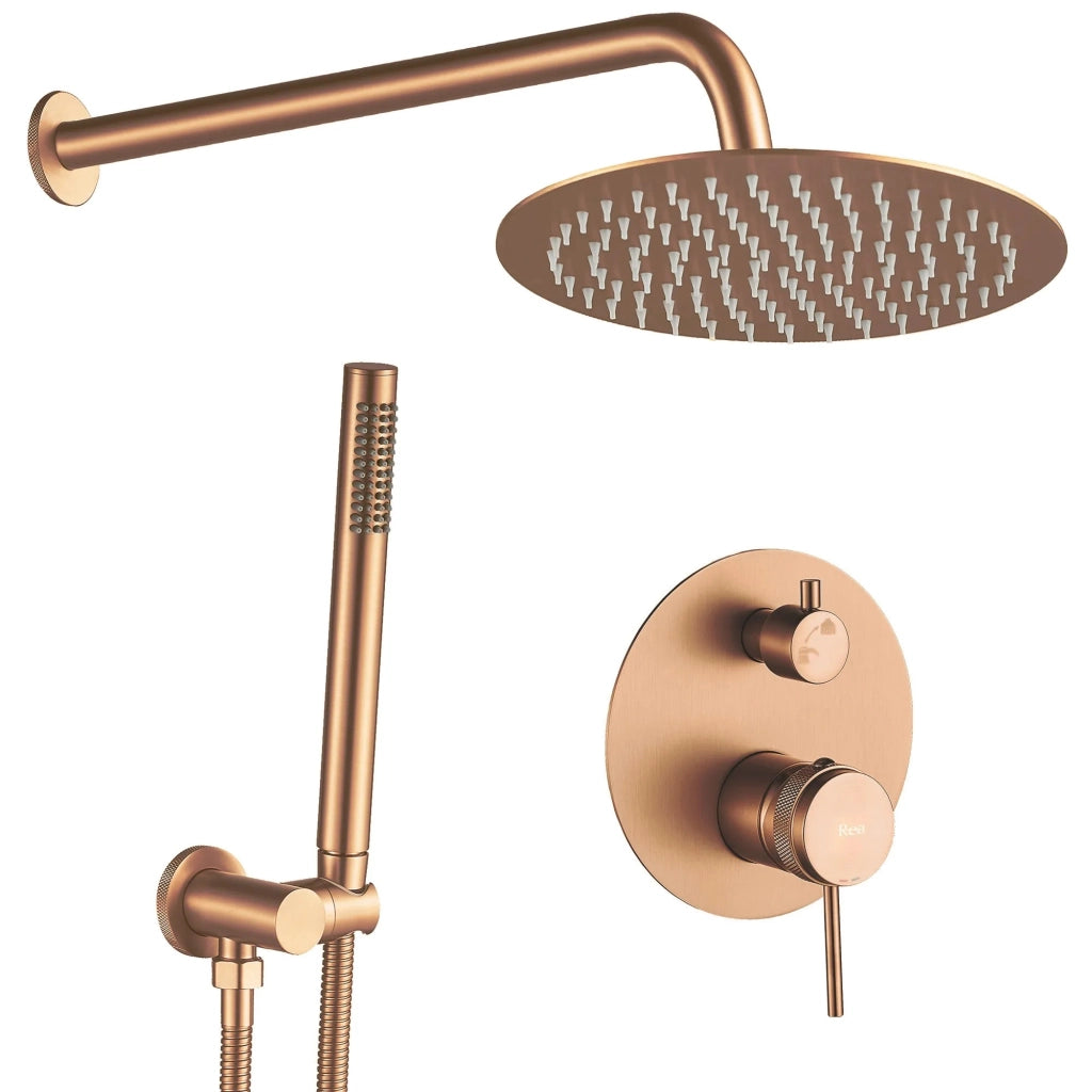 Set Doccia Da Incasso Rea Lungo Grip Brush Copper + Box