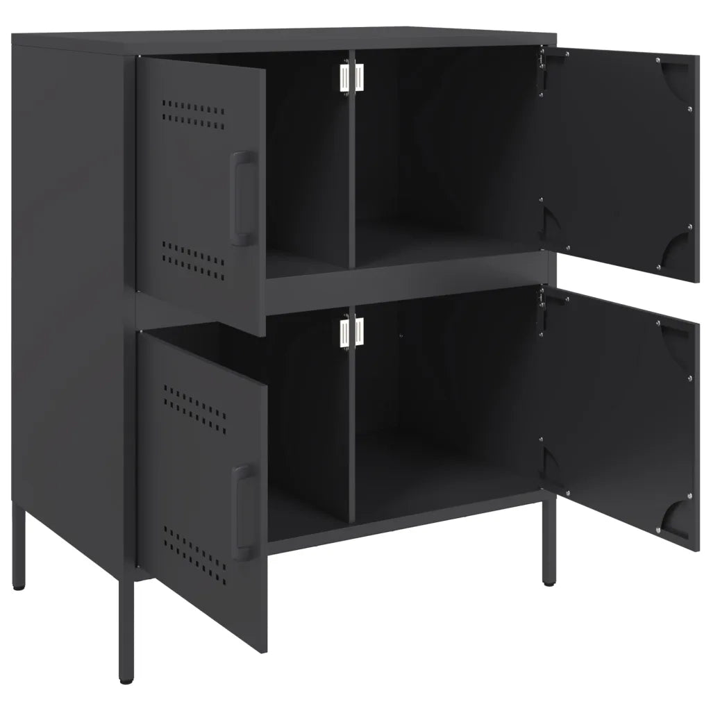 Credenza Nera 68x39x79 cm in Acciaio 842952