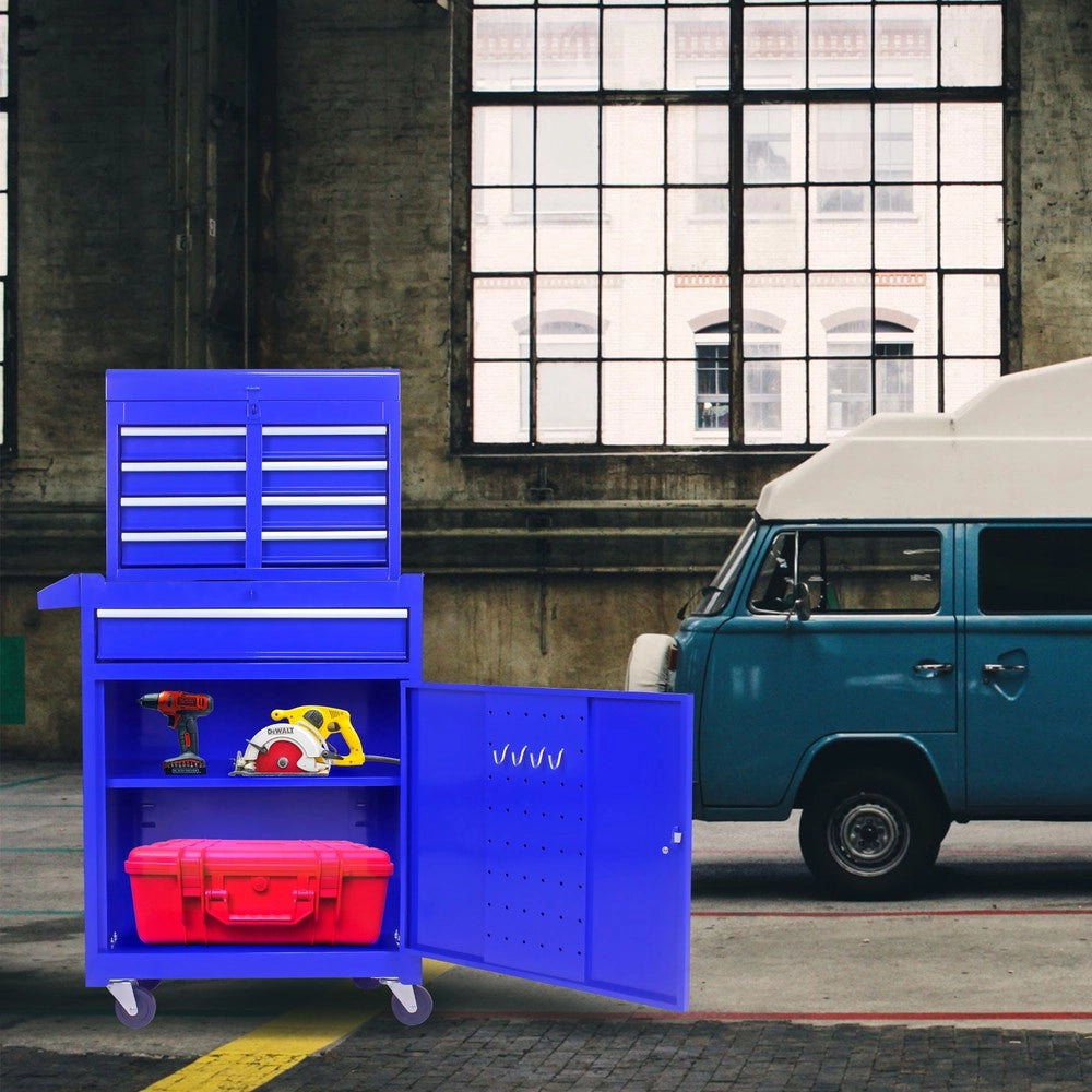 Cassettiera Mobile con Ruote e Ripiani Regolabili ¨C MINIMAL ¨C Blu, 5 Cassetti