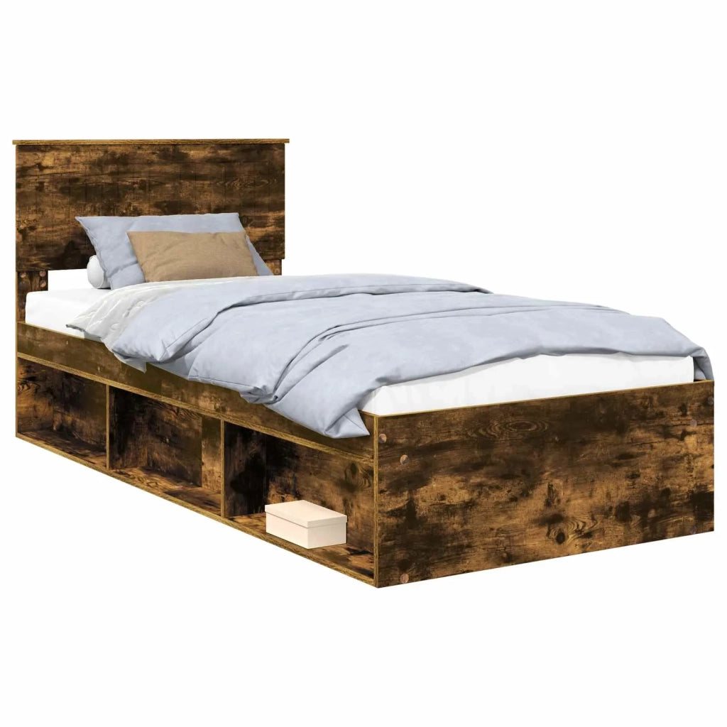 Struttura del letto-Giroletto Rovere fum¨¦ 90 x 200 cm Pino massello 484386