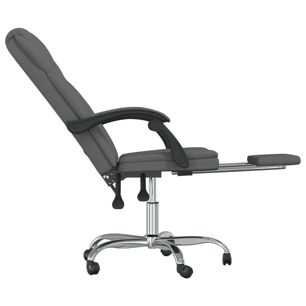 Poltrona | Sedia Relax da Ufficio Reclinabile Grigio Scuro in Tessuto
