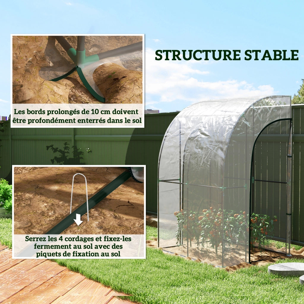 Serra da Giardino Adossata ¨C Minimal ¨C PVC Trasparente Acciaio 2 Porte