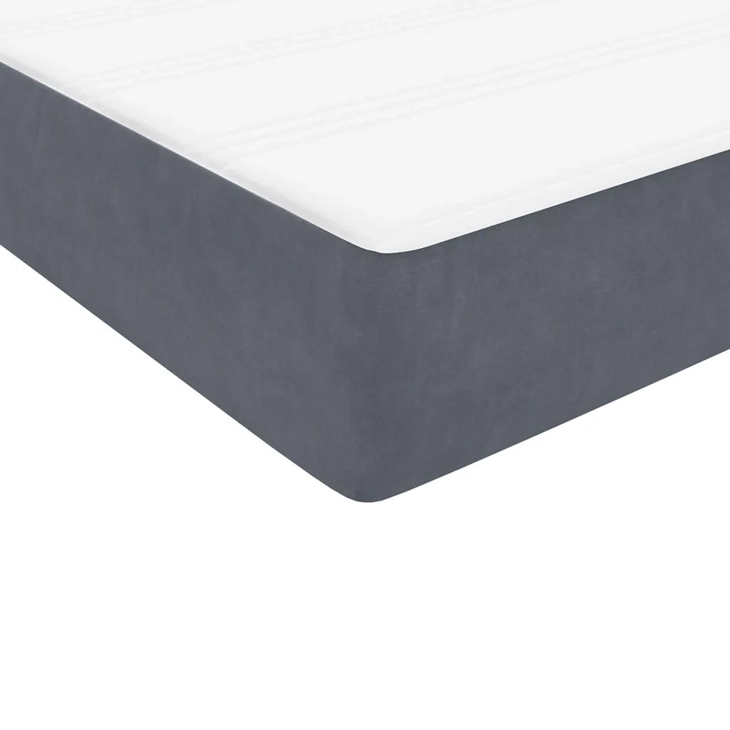 Letto a Molle con Materasso e LED Grigio Scuro 80x220 cm Velluto 3317098