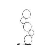 Piantana LED 5 cerchi, metallo, nero opaco, H 115 cm, Rondo