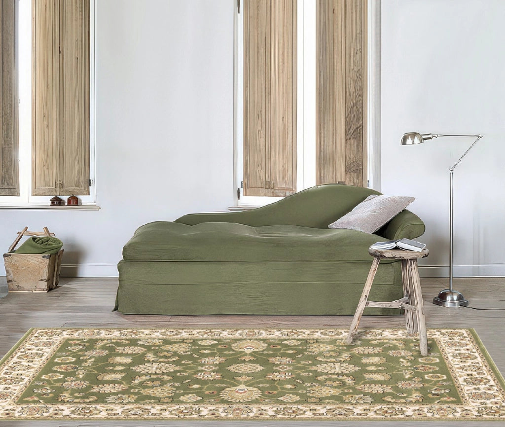 Tappeto BABIL cm.80x240 disegno classico orientale colore verde e crema