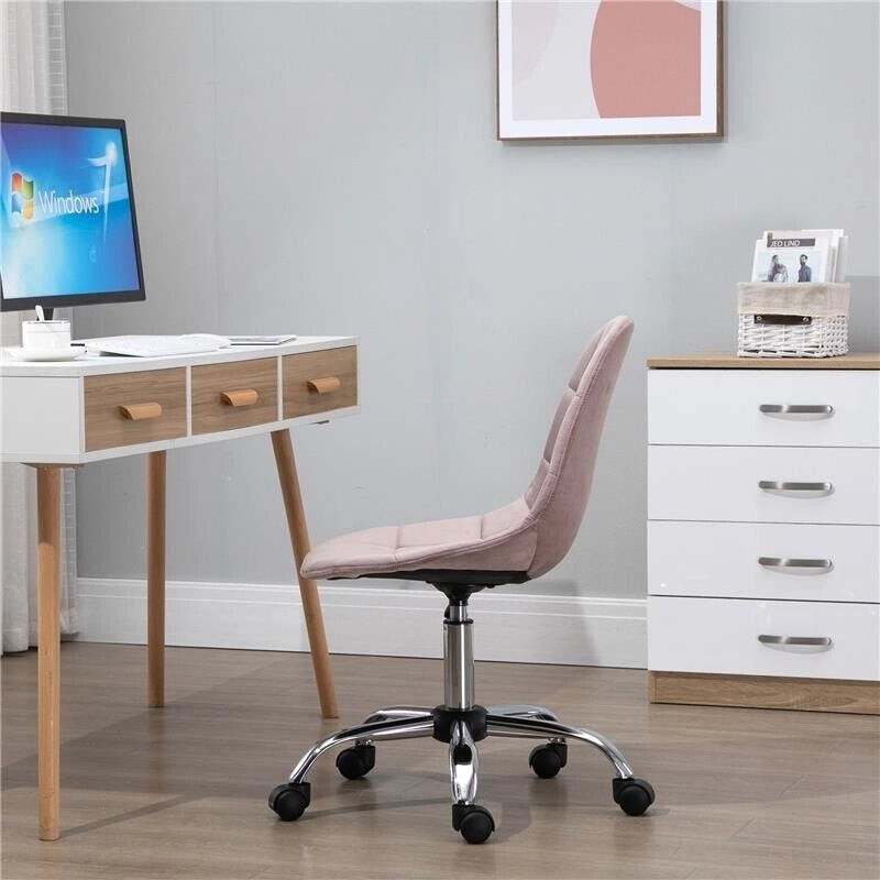 SEDIA GIREVOLE PER SCRIVANIA UFFICIO ERGONOMICA REGOLABILE ROSA