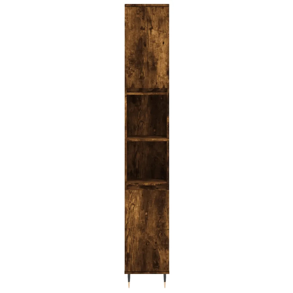 Set Mobili da Bagno | Armadio da bagno 3 pz Rovere Fumo in Legno Multistrato
