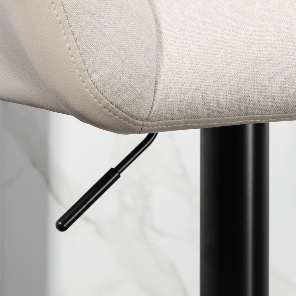 Sgabelli 2 Pezzi Design Retr¨° Altezza Regolabile ¨C Zephmum ¨C Ecopelle Creme + Nero