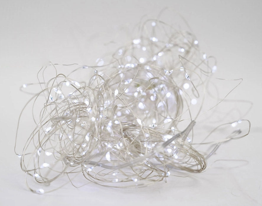 Luci di Natale 100 MICROLED 30m Luce Bianco Freddo da Interno