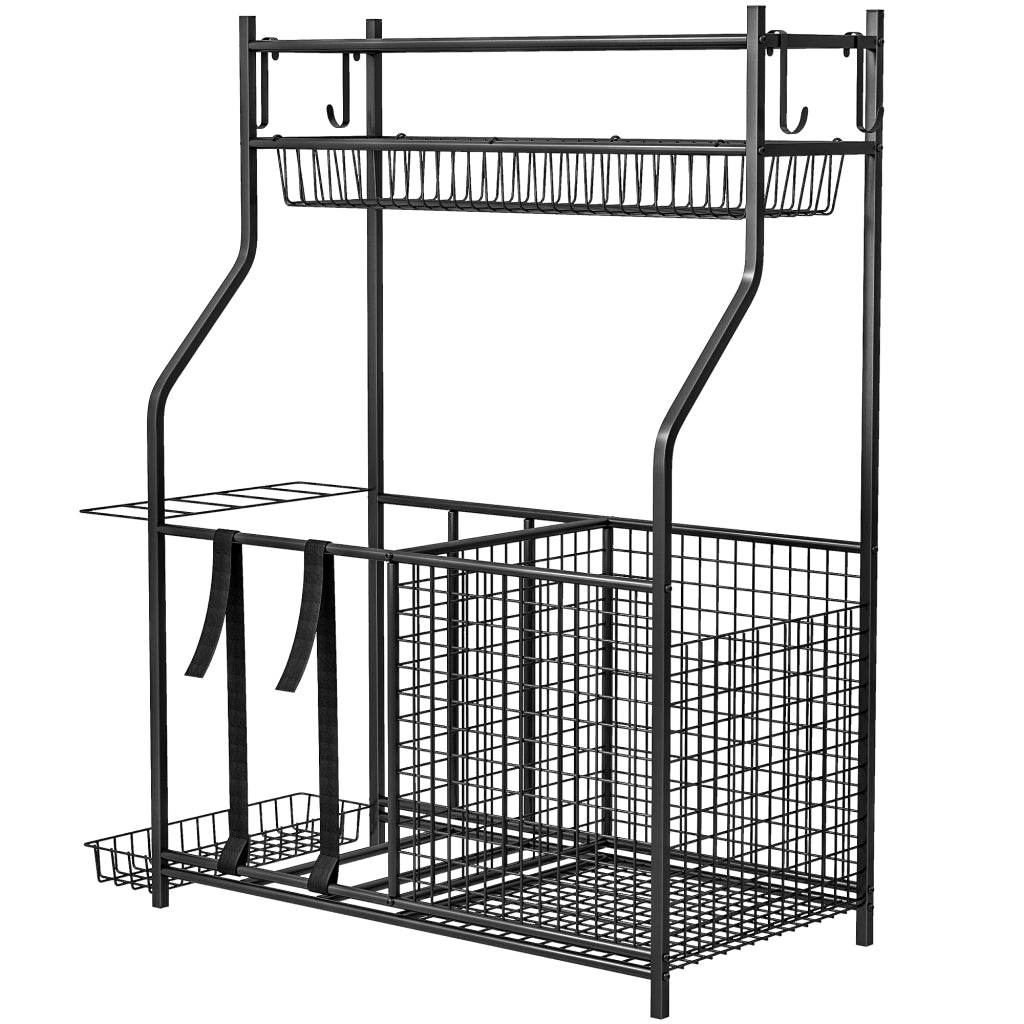 Armadio sportivo con cestini, ganci rimovibili, cinghie elastiche ¨C Minimal ¨C 92x42x109 cm, nero