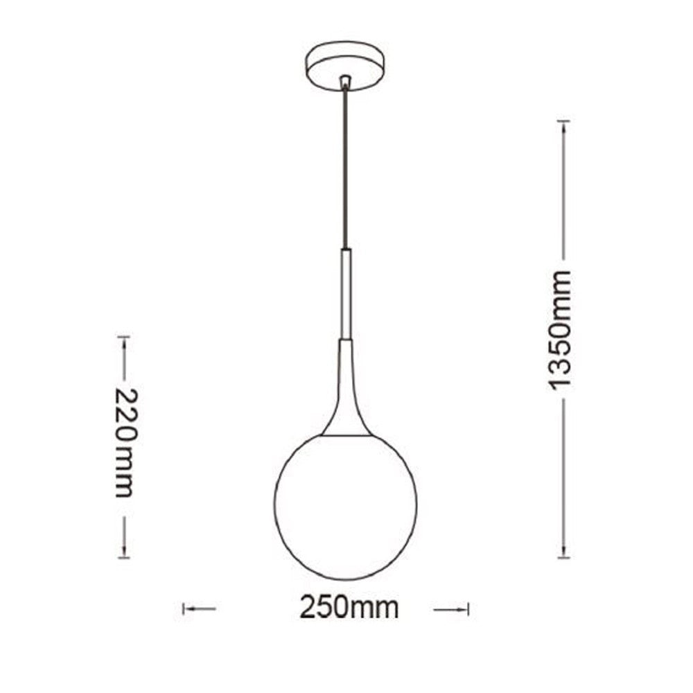 Trade Shop - Lampadario A Sospensione Decorativa In Metallo Con Sfera In Vetro Attacco E27 Ip20 A72 - Grigio Argento